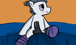 Size: 800x480 | Tagged: explicit, artist:inklord-featherwing, clothes, foalcon, g4, imported from derpibooru, male, nudity, pegasus, penis, pony, rumble, socks, solo, solo male, striped socks