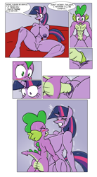 Size: 1536x2778 | Tagged: explicit, artist:nessvii, spike, twilight sparkle, comic:friends with benefits, age difference, anthro, ass, beefspike, big breasts, blushing, breasts, busty twilight sparkle, butt, cleavage, comic, crying, defloration, dialogue, dragon, duo, duo male and female, female, foalcon, friends with benefits, g4, horn, huge breasts, imported from derpibooru, male, nipples, nudity, older, older spike, penetration, penis, pseudoincest, sex, ship:twispike, shipping, sideboob, spikelove, straight, tears of pleasure, teenage spike, teenaged dragon, teenager, unguligrade anthro, unicorn, vagina, vaginal, virgin, virginity, vulva