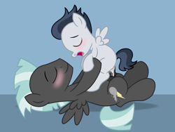 Size: 2400x1800 | Tagged: explicit, artist:dtcx97, artist:sasukex125, age difference, anal, anal creampie, backwards cutie mark, blushing, brother, brothers, colt, cowgirl position, creampie, cum, eyes closed, femboy, foal, foalcon, g4, gay, genitals, horsecock, implied dry anal orgasm, implied dry orgasm, imported from derpibooru, incest, male, nudity, on back, open mouth, pegasus, penis, pony, pony on pony action, rumble, sex, ship:rumblelane, show accurate, show accurate porn, sibling incest, siblings, smiling, spread wings, stallion, stallion on colt, thunderlane, wingboner, wings
