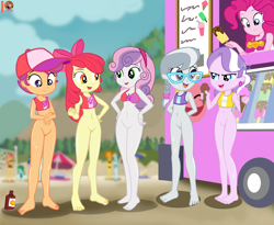 Size: 2900x2383 | Tagged: explicit, artist:succubi samus, apple bloom, diamond tiara, pinkie pie, rainbow dash, scootaloo, silver spoon, sweetie belle, accessory, alternate version, bon bon, bottomless, bow, casual nudity, clothes, cloud, commission, cutie mark, cutie mark crusaders, cutie mark on clothes, day, ear piercing, edit, edit of an edit of an edit, edited edit, equestria girls, female, food, g4, glasses, hairpin, hat, headband, heart, high res, hill, human, ice cream, imported from twibooru, lolicon, lyra heartstrings, nudity, oppai loli, outdoors, partial nudity, piercing, sand, shadow, show accurate, sky, spitfire, standing, sunlotion, sunset shimmer, swimsuit, tree, umbrella, underage, vulva, wall of tags, wallflower blush