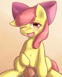 Size: 2480x3107 | Tagged: explicit, artist:dyoung, apple bloom, adorabloom, blushing, breath, cute, cute porn, earth pony, female, filly, foal, foalcon, g4, high res, human vulva, human vulva on pony, imported from derpibooru, male, nudity, penis, pony, sex, straight, vagina, vaginal, vaginal secretions, vulva