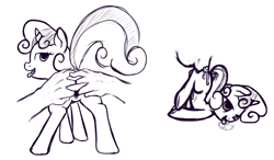 Size: 1035x605 | Tagged: explicit, artist:mostazathy, sweetie belle, anus, ass up, butt, cumming, drool, face down ass up, female, filly, foal, foalcon, g4, gaping, human, human male, human male on filly, human on pony action, human penis, imported from derpibooru, interspecies, male, monochrome, nudity, penetration, penis, plot, pony, spread anus, spread pussy, spreading, straight, tight fit, tongue out, vagina, vulva