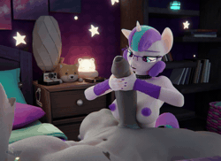 Size: 1920x1400 | Tagged: explicit, artist:hooves-art, artist:lalalexxi, princess flurry heart, 3d, animated, anthro, bed, bedroom, blender, commission, duo, female, g4, handjob, human penis, imported from twibooru, lolicon, male, nudity, oppai loli, penis, royal guard, underage, webm