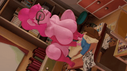Size: 1280x720 | Tagged: explicit, artist:indigosfmworks, pinkie pie, abdominal bulge, age difference, animated, anthro, banned from derpibooru, cakepie, clothes, cowgirl position, female, glasses, imported from twibooru, lucky bastard, male, music, on table, penetration, pound cake, poundpie, riding, sex, shotacon, socks, sound, straight, straight shota, the ass was fat, thigh highs, tongue out, underage, vaginal