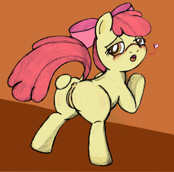 Size: 1200x1192 | Tagged: explicit, artist:an-tonio, artist:lord waite, apple bloom, anus, blushing, colored, female, foalcon, g4, imported from derpibooru, nudity, ponut, presenting, solo, solo female, vulva
