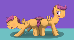 Size: 3100x1700 | Tagged: explicit, artist:pvryohei, scootaloo, oc, oc:tagalong, anal insertion, anal orgasm, anus, blushing, both sexes in same situation, brother and sister, butt to butt, canon x oc, colt, colt on filly, cum, cum while penetrated, cumming, dildo, doubleheaded dildo, female, filly, filly on colt, foal, foalcon, g4, genitals, hands free, horsecock, imported from derpibooru, incest, insertion, male, nudity, orgasm, orgasm cumshot, penis, pony, reverse foalcon, sex toy, siblings, simultaneous orgasm, straight, twincest, twins, vaginal secretions, vulva