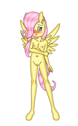 Size: 2617x4207 | Tagged: explicit, artist:blossomblaze, fluttershy, anthro, female, imported from twibooru, lolicon, nipples, nudity, simple background, transparent background, underage, vagina