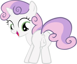 Size: 900x750 | Tagged: explicit, artist:opeegenetalia, sweetie belle, /mlp/ genitaliations, anatomically correct, anus, butt, edit, female, foalcon, g4, imported from derpibooru, looking back, nudity, plot, ponut, show accurate, show accurate porn, simple background, solo, solo female, vulva