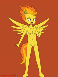 Size: 3024x4032 | Tagged: explicit, artist:blossomblaze, anthro, female, imported from twibooru, lolicon, nipples, nudity, spitfire, underage, vagina