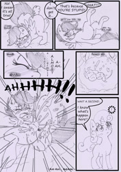 Size: 1240x1748 | Tagged: explicit, artist:anibaruthecat, apple bloom, rainbow dash, scootaloo, sweetie belle, comic:cuddle clouds, anal insertion, anal orgasm, anus, blushing, clopping, cloud, cloud sex, comic, cum, cumming, cutie mark crusaders, dialogue, dildo, english, female, filly, foal, foalcon, g4, imported from derpibooru, insertion, mare on filly, monochrome, nudity, orgasm, pegasus, pony, pony on pony action, sex toy, ship:scootadash, shipping, squirting, unicorn, vaginal secretions, vulva