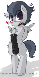 Size: 885x1727 | Tagged: explicit, artist:bakaponi, balls, bipedal, blushing, casual boner, chest fluff, colt, cute, cute porn, erection, eye clipping through hair, foal, foalcon, g4, genitals, imported from derpibooru, male, nudity, penis, pony, precum, rumble, rumblebetes, solo, solo male, wingboner