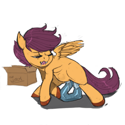 Size: 900x900 | Tagged: explicit, artist:kevinsano edits, artist:teraspell, scootaloo, anal insertion, derpibooru exclusive, dildo, double penetration, drool, edit, female, foalcon, g4, imported from derpibooru, insertion, masturbation, sex toy, simple background, solo, solo female, transparent background, vaginal insertion
