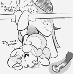 Size: 900x916 | Tagged: explicit, artist:mostazathy, sweetie belle, ahegao, anus, ass up, cervical penetration, crack shipping, dialogue, doggy style, face down ass up, female, filly, flared, foal, foalcon, from behind, g4, horsecock, imported from derpibooru, internal, king sombra, leaning, male, monochrome, nudity, one eye closed, open mouth, penis, pony, precum, request, sex, ship:sombrabelle, shipping, size difference, smiling, stallion, straight, stuck, text, tongue out, unicorn, uterus, vaginal, vulgar, wink