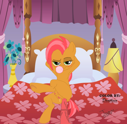 Size: 1228x1200 | Tagged: explicit, artist:deathsia, artist:jaxonian, babs seed, anal, armpits, bubblegum, crotchboobs, female, foalcon, g4, gum, horsecock, imported from derpibooru, looking at you, male, male pov, nipples, nudity, offscreen character, penis, pov, request, straight, teats, underhoof, vein