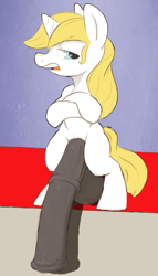 Size: 1200x2097 | Tagged: explicit, artist:sb, big penis, bipedal, color edit, colored, colt, edit, foal, foalcon, g4, horsecock, hyper, hyper penis, imported from derpibooru, impossibly large balls, impossibly large penis, male, nudity, penis, pony, prince blueblood, prince hugeblood, solo, solo male