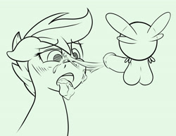 Size: 3896x3000 | Tagged: explicit, artist:swordkirby, scootaloo, cum, cumming, facial, female, foalcon, g4, grayscale, high res, horsecock, imported from derpibooru, male, monochrome, nudity, open mouth, parasprite, penis, pornasprite, straight