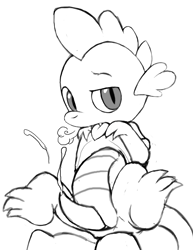 Size: 2550x3300 | Tagged: explicit, artist:tricksta, spike, anal, anal orgasm, bottomless, clothes, cum, cute, cute porn, dragon, foalcon, g4, gay, high res, imported from derpibooru, male, male focus, monochrome, nudity, orgasm, penis, solo focus