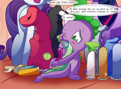 Size: 3387x2481 | Tagged: explicit, artist:blargsnarf, artist:jesterbutts, rarity, spike, twilight sparkle, anal insertion, anal orgasm, big dildo, blushing, cum, dialogue, dildo, dragon, femdom, foalcon, g4, gay, giant dildo of death, high res, horn, imported from derpibooru, insertion, male, malesub, nudity, orgasm, penis, pony, rarity's fetish, sex toy, spikey wikey, submissive, twidom, unicorn, wingless spike