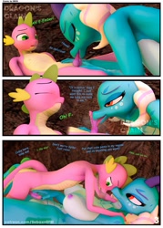 Size: 1332x1864 | Tagged: explicit, artist:sebaxn, spike, comic:dragon's claim, anthro, banned from derpibooru, female, imported from twibooru, male, princess ember, shotacon, straight, straight shota, underage