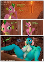 Size: 1332x1864 | Tagged: explicit, artist:sebaxn, spike, comic:dragon's claim, anthro, banned from derpibooru, female, imported from twibooru, male, princess ember, shotacon, straight, straight shota, underage