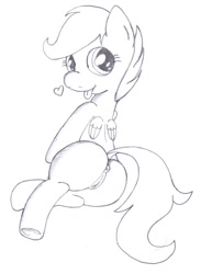 Size: 879x1200 | Tagged: explicit, artist:an-tonio, scootaloo, anus, butt, female, filly, foal, foalcon, g4, imported from derpibooru, monochrome, nudity, pegasus, plot, ponut, pony, sketch, solo, solo female, vulva