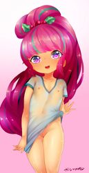 Size: 1224x2364 | Tagged: explicit, artist:born-to-die, bottomless, clothes, equestria girls, female, human, humanized, imported from twibooru, lolicon, nipples, nudity, partial nudity, sour sweet, underage, vulva