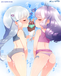 Size: 1034x1294 | Tagged: explicit, artist:born-to-die, diamond tiara, silver spoon, clothes, equestria girls, female, human, human coloration, humanized, imported from twibooru, lolicon, masturbation, panties, panties aside, thong, underage, underwear, vaginal secretions