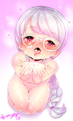 Size: 485x809 | Tagged: explicit, artist:born-to-die, silver spoon, blushing, cum, cum in mouth, cum on body, cum on glasses, cum on hair, equestria girls, facial, female, glasses, human, human coloration, humanized, imported from twibooru, lolicon, nudity, solo, underage