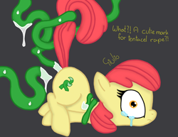 Size: 1280x986 | Tagged: explicit, grimdark, artist:beschnitten, apple bloom, anal, ass up, crying, cum, double penetration, face down ass up, female, foalcon, frown, g4, imported from derpibooru, rape, tail pull, tentacle porn, tentacle rape, tentacles, wide eyes