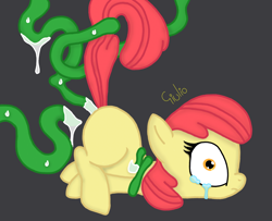 Size: 1280x1039 | Tagged: explicit, grimdark, artist:beschnitten, apple bloom, anal, crying, cum, double penetration, female, foalcon, g4, imported from derpibooru, rape, solo, solo female, tentacle porn, tentacle rape, tentacles