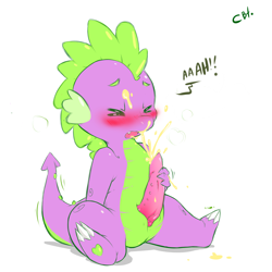 Size: 2400x2400 | Tagged: explicit, artist:cold-blooded-twilight, spike, alternate version, autofacial, blushing, cum, cum on self, cum version, cute, cute porn, dragon, facial, foalcon, g4, high res, imported from derpibooru, lemon custard facial, male, masturbation, nudity, penis, self shot, solo, solo male