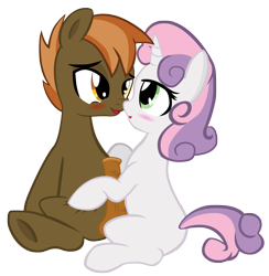 Size: 4436x4538 | Tagged: explicit, artist:anibaruthecat, artist:mrbrandonmac, button mash, sweetie belle, absurd resolution, blushing, female, foalcon, g4, imported from derpibooru, male, nudity, penis, ship:sweetiemash, shipping, show accurate, show accurate porn, simple background, straight, transparent background