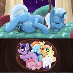 Size: 2000x2000 | Tagged: questionable, artist:smudge proof, applejack, fluttershy, pinkie pie, rainbow dash, rarity, twilight sparkle, comic:the great & maternal trixie, age regression, alicorn, alicorn amulet, babity, baby, baby dash, baby pie, baby pony, babycon, babyjack, babylight sparkle, babyshy, bare gums, bed, bedroom, commission, crotchboobs, crying, cute, diapinkes, diatrixes, female, fetish, filly, filly pinkie pie, filly rainbow dash, filly rarity, filly twilight sparkle, flutterprey, foal, foalcon, g4, golden oaks library, gums, high res, implied unbirthing, imported from derpibooru, jackabetes, lactation, library, magic, mane six, mare, milk, momma trixie, nipples, no teeth, nudity, pinkamena diane pie, pinkie prey, pony, pregnant, pregxie, preydash, preyjack, preylight, raribetes, rariprey, salivating, shyabetes, sleeping, tail bite, trixie, trixie predamoon, twiabetes, unbirthing, uterus, vore, wall of tags, younger