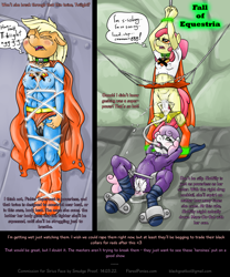 Size: 1000x1200 | Tagged: explicit, grimdark, artist:smudge proof, apple bloom, applejack, sweetie belle, twilight sparkle, abandon all hope, abs, ahegao, anthro, app-el, applesub, belly button, bloomsub, bondage, breast bondage, breasts, clothes, collar, commission, crying, cum, earth pony, fall of equestria, female, femsub, foalcon, force feeding, forced orgasm, fucking machine, g4, imported from derpibooru, kidnapped, kryptonite, machine, male, mare do well, midriff, mind break, muscles, nipple clamps, nipple piercing, nipples, nonconsensual, nudity, panties, panties aside, piercing, ponified, poster, rape, sex toy, skirt, submissive, superfilly, supergirl, superhero, superman, supermare, sweetie do well, sweetiesub, sybian, the ride never ends, tied up, torn clothes, underwear, upskirt, vagina, vaginal, vaginal secretions, vibrator, wet