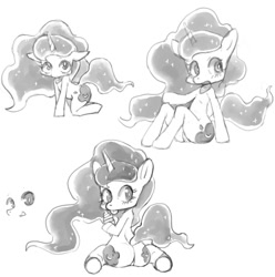 Size: 834x840 | Tagged: explicit, artist:kuma8696, princess luna, cute, female, filly, filly luna, foal, foalcon, food, g4, grayscale, ice cream, imported from derpibooru, monochrome, nudity, pony, semi-anthro, solo, solo female, vulva, wingless, woona, younger