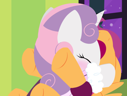 Size: 3200x2400 | Tagged: questionable, artist:dtcx97, scootaloo, sweetie belle, comic:scootaloo & sweetie's night, blushing, clothes, female, foalcon, g4, high res, imported from derpibooru, lesbian, ship:scootabelle, shipping, underhoof