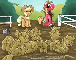 Size: 1500x1193 | Tagged: explicit, artist:smudge proof, apple bloom, applejack, scootaloo, sweetie belle, oc, age difference, anal, awkward, big macintosh, big penis, colt, colt on filly, covered in mud, cutie mark crusaders, earth pony, erection, farm, female, filly, filly on stallion, filth, filthy, foal, foalcon, g4, gloop, imported from derpibooru, impossibly large penis, male, mud, muddy, nudity, penis, pig, pigstall, pigsty, pipsqueak, pony, pony on pony action, reverse foalcon, sex, sludge, stallion, stallion on filly, straight, sweet apple acres, wet and messy