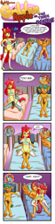 Size: 1757x7101 | Tagged: explicit, artist:anibaruthecat, apple bloom, scootaloo, anthro, comic, english, female, futa, futa scootaloo, imported from twibooru, intersex, lolicon, male, nipples, nudity, penetration, sex, shotacon, snails, snips, underage, vaginal