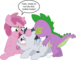 Size: 4633x3655 | Tagged: explicit, artist:sasukex125, spike, absurd resolution, alternate version, anal, anus, balls, bisexual, blowjob, blushing, colt, dead source, dialogue, dragon, dragon on pony action, female, foal, foalcon, futa, futa filly, futa filly on colt, futa filly on male, futa on colt, futa on male, futa ruby pinch, g4, group sex, holding head, horn, imported from derpibooru, intersex, interspecies, male, nudity, oral, pegasus, penis, pony, reverse foalcon, ruby pinch, rumble, rumblepinch, sex, ship:rumblepinch, ship:rumblespike, show accurate, show accurate porn, simple background, speech bubble, spitroast, threesome, transparent background, unicorn, vector, vulgar, wings