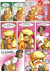 Size: 3720x5244 | Tagged: explicit, artist:anibaruthecat, apple bloom, applejack, diamond tiara, age difference, anthro, blowjob, bottomless, clothes, comic, cum, cum in mouth, cumming, english, female, filthy rich, filthyjack, horsecock, imported from twibooru, infidelity, lolicon, male, nipples, nudity, oral, panties, panty pull, partial nudity, penis, sex, shipping, straight, underage, underwear