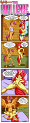 Size: 1233x5000 | Tagged: explicit, artist:anibaruthecat, apple bloom, scootaloo, anthro, anus, bottomless, breasts, clothes, comic, delicious flat chest, female, futa, futa scootaloo, horsecock, imported from twibooru, intersex, lolicon, nipples, nudity, partial nudity, penetration, penis, sex, topless, underage, undressing, vaginal, vaginal secretions, vulva