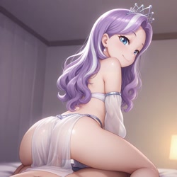Size: 1024x1024 | Tagged: explicit, diamond tiara, age difference, ai content, ai generated, butt, clothes, female, human, humanized, imported from twibooru, jewelry, lolicon, male, penetration, prompter needed, reverse cowgirl, sex, skirt, straight, tiara, underage, vaginal