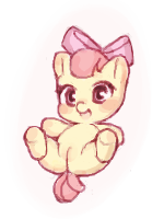Size: 150x200 | Tagged: explicit, artist:ro, apple bloom, babycon, earth pony, female, foalcon, g4, imported from derpibooru, nudity, pony, simple background, solo, solo female, vulva, white background