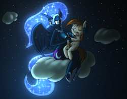 Size: 1000x780 | Tagged: explicit, artist:tg-0, age difference, alicorn, anthro, breastfeeding, breasts, cloud, cute, cute porn, dark, duo, duo male and female, feeding, female, foalcon, g4, glowing mane, handjob, imported from derpibooru, lactation, male, maternaluna, milk, nicemare moon, night, nightmare moon, nipples, nudity, pegasus, penis, pipsqueak, pony, ship:lunapip, ship:pipmoon, shipping, sitting, straight, straight shota, suckling