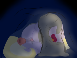 Size: 3200x2400 | Tagged: explicit, artist:dtcx97, anal insertion, bed, blanket, clothes, dark, dildo, dinky hooves, eyes closed, female, filly, foal, foalcon, g4, high res, imported from derpibooru, insertion, magic, masturbation, nudity, on side, pony, sex toy, solo, solo female, unicorn, vagina, vaginal secretions, vulva