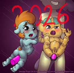 Size: 3747x3724 | Tagged: explicit, grimdark, artist:smudge proof, 2026, aged down, aged-up, anal, anal insertion, anthro, crying, dominant, female, female on male, femdom, gay, hyper, imported from twibooru, insertion, lily pad (equestria girls), lily pad (g4), lolicon, male, pegging, penetration, phimosis, rape, sex, sex toy, shotacon, snails, snips, straight, strapon, underage