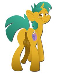 Size: 1600x2000 | Tagged: explicit, artist:paint34, anus, foalcon, g4, imported from derpibooru, male, nudity, penis, presenting, smiling, snails, solo, solo male