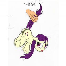 Size: 1800x1800 | Tagged: explicit, artist:frikdikulous, oc, anatomically correct, anus, boysenberry, butt, colored, dark genitals, disembodied hand, dock, female, filly, foal, foalcon, g4, human, implied foalcon, implied rape, imported from derpibooru, lifting, long mane, nudity, open mouth, plot, ponut, pony, ponytail, scared, simple background, sketch, tail pull, underhoof, vulva
