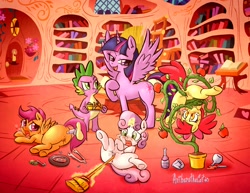 Size: 3000x2320 | Tagged: explicit, artist:anibaruthecat, apple bloom, scootaloo, spike, sweetie belle, twilight sparkle, alicorn, anal, anus, blowjob, butt, crying, cutie mark crusaders, double penetration, dragon, earth pony, female, filly, filly fooler, foal, foalcon, food, g4, horn, human anus on pony, human vulva, human vulva on pony, imported from derpibooru, insertion, legs in air, mare, my little pony: friendship is magic, nachos, nudity, on back, on side, open mouth, oral, pegasus, plot, pony, scene parody, season 4, simplistic anus, smirk, tentabloom, tentacle porn, tentacles, tentacles on female, tentacles on filly, this will end in yeast infection, triple penetration, twilight is a foal fiddler, twilight time, unicorn, unusual insertion, upside down, vaginal, vaginal insertion, vaginal secretions, vulva, wingless spike
