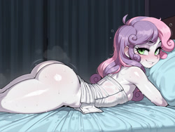 Size: 2240x1688 | Tagged: questionable, sweetie belle, ai generated, butt, equestria girls, female, imported from twibooru, lolicon, prompter:sloppy, sweetie butt, underage